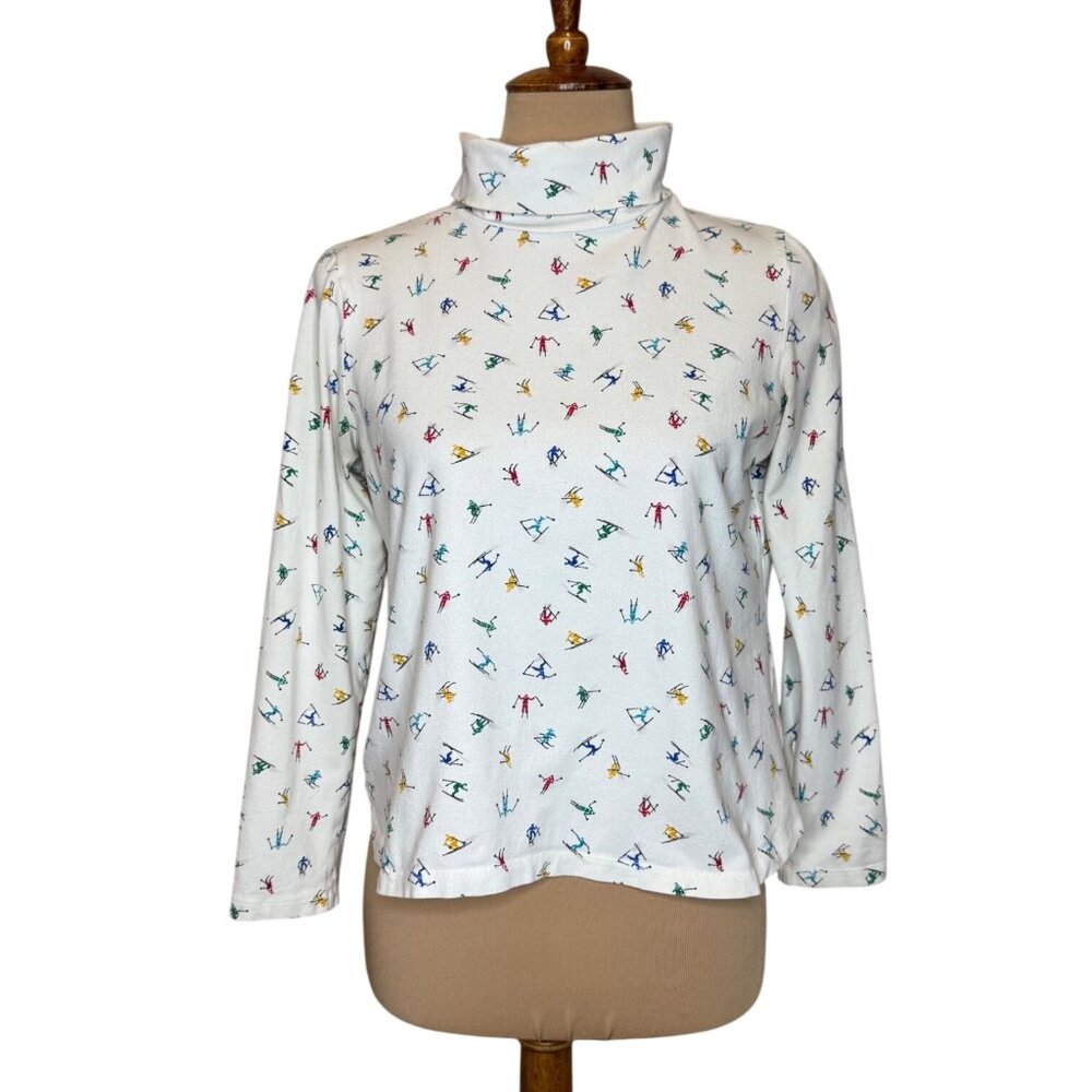 Vintage Talbots Cottagecore Turtleneck Top‎ With Sking Small